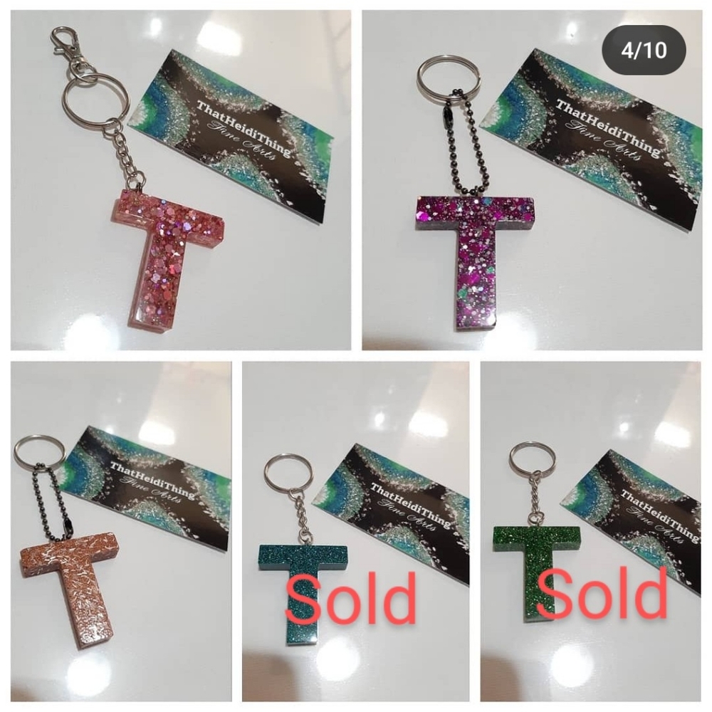 Bag charm Keychain Letter T